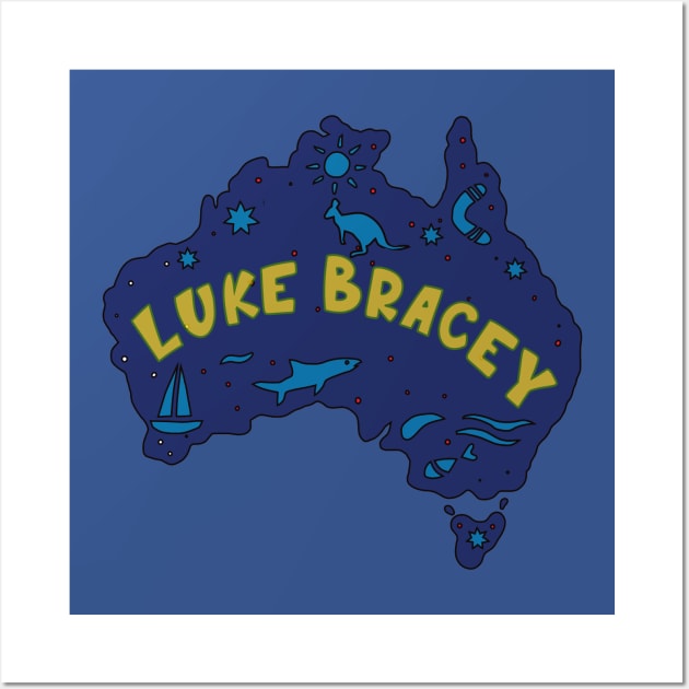 AUSSIE MAP LUKE BRACEY Wall Art by elsa-HD